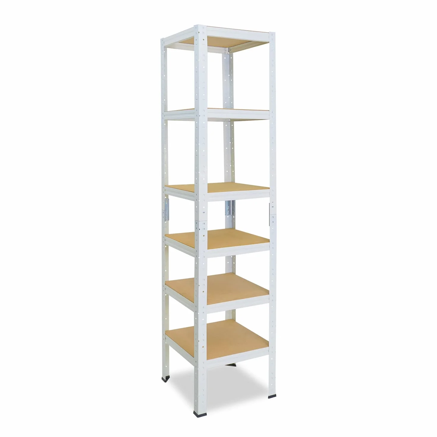 shelfplaza Home 230x30x30cm regał metalowy biały: 6x145kg | Regały aluminiowe Regał do schowka Szafa garażowa Metalowy regał magazynowy Regał do przechowywania