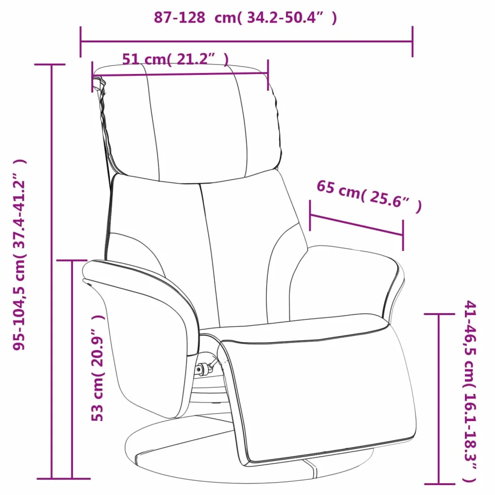 Fotel relaksacyjny z podnóżkiem, kolor brązowy cappuccino, sztuczna skóra, regulowany, obrotowy, z podłokietnikami, ergonomiczny, do salonu, sypialni, biura, relaksu, czytania, oglądania