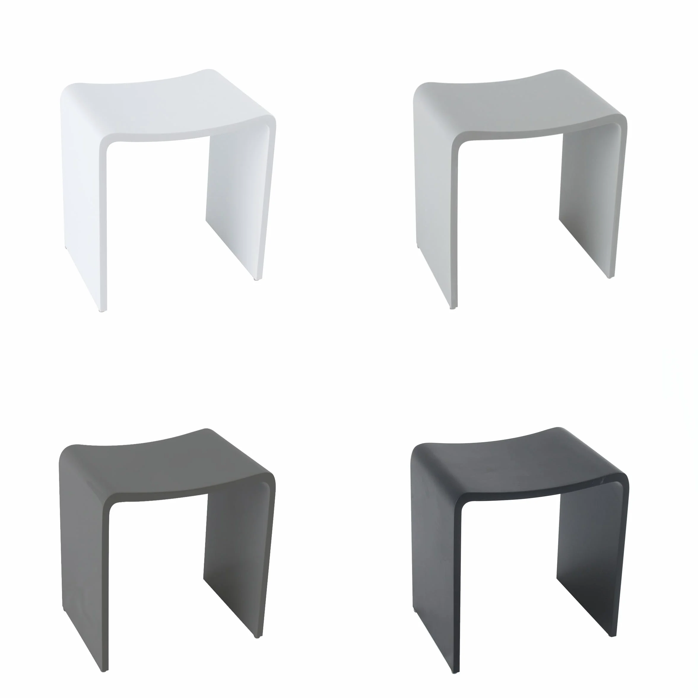 Four & More Taboret łazienkowy, stołek prysznicowy, fotel prysznicowy, luksusowe, designerskie, sztuczny kamień, spa, wykonane z wysokiej jakości litego kamienia