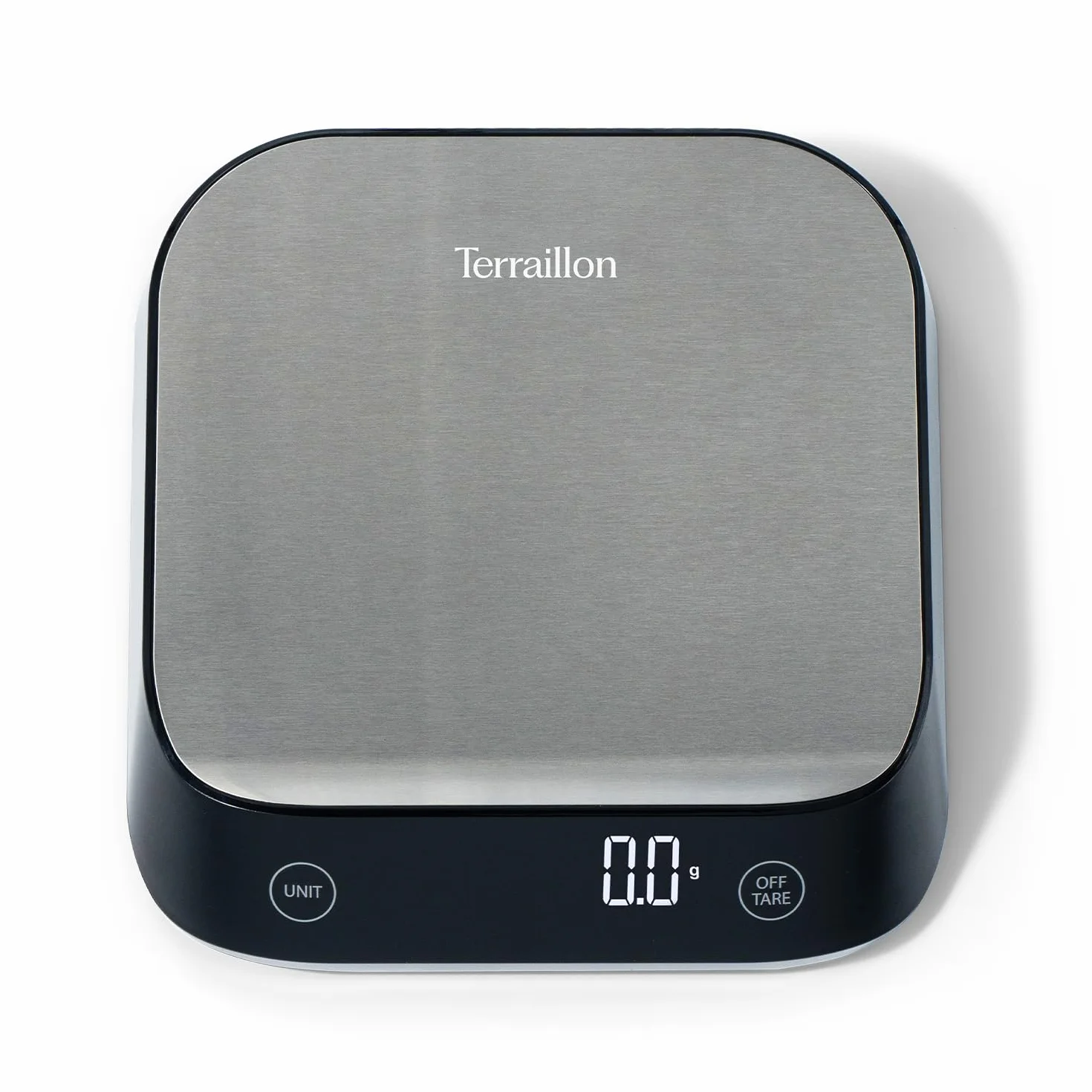 TERRAILLON - EPSILON - Precyzyjna elektroniczna waga kuchenna, kompaktowa, pojemność 5 kg, dynamiczna podziałka 0,1g-0,5g-1g, podświetlany wyświetlacz LCD, stal nierdzewna