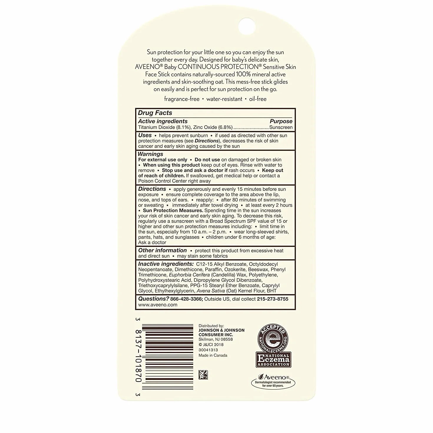 Aveeno Baby Natural Protection Stick SPF 50 plus -- 0,5 oz by Aveeno