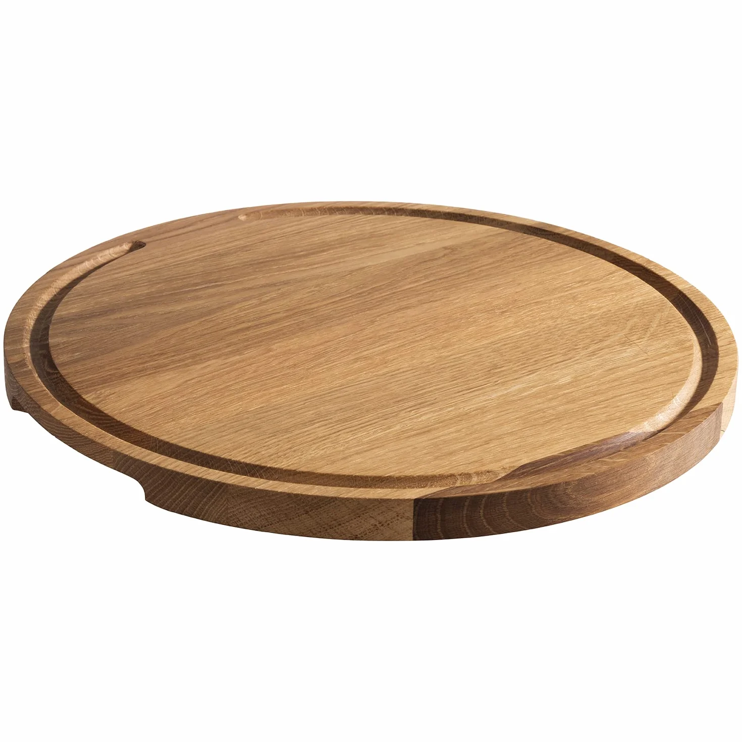 APS 757 Deska do serwowania Pizza z olejowanego drewna dębowego, Ø 34 cm, z rynną na sok