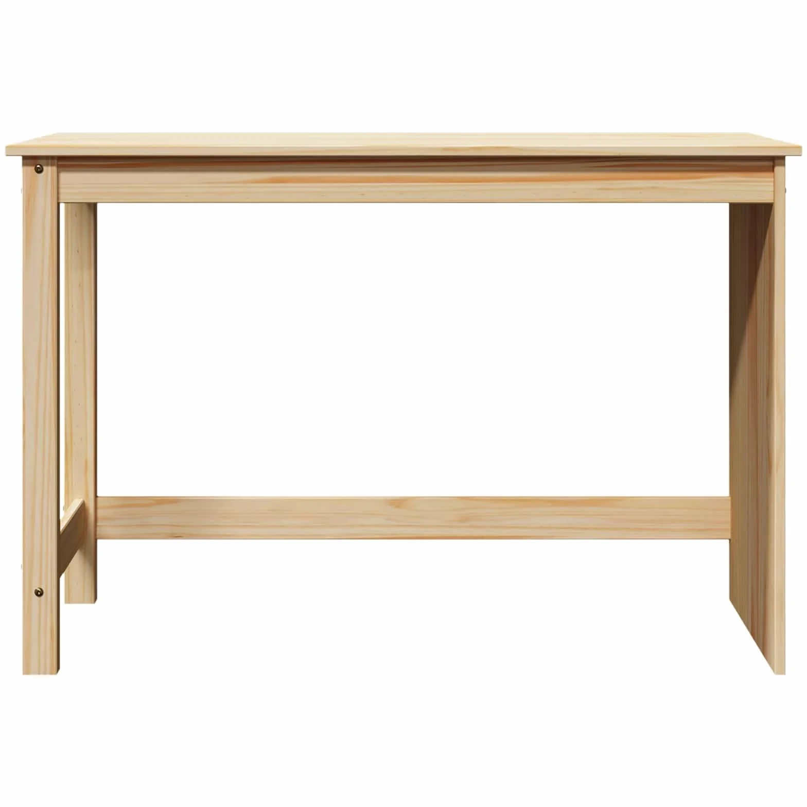 Biurko brązowe, lite drewno sosnowe, 112 x 50 x 75 cm, prostokątne, do domu, biura, gabinetu, laptopa, PC, ergonomiczne, z półką