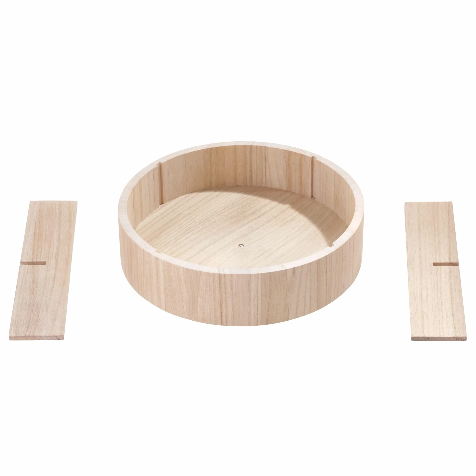 iDesign 30,5 cm gramofon Lazy Susan z wyjmowaną przegrodą, naturalne drewno Paulownia, jasnobrązowy
