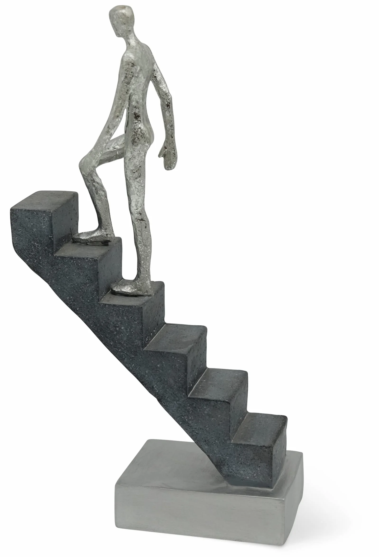 FeinKnick Nowoczesna dekoracja biurka "Top of The Rock" - abstrakcyjna rzeźba jako motywacja 30 cm - nowoczesna figurka do wystroju domu wykonana z żywicy marmurowej - statuetka do salonu i estetyczna
