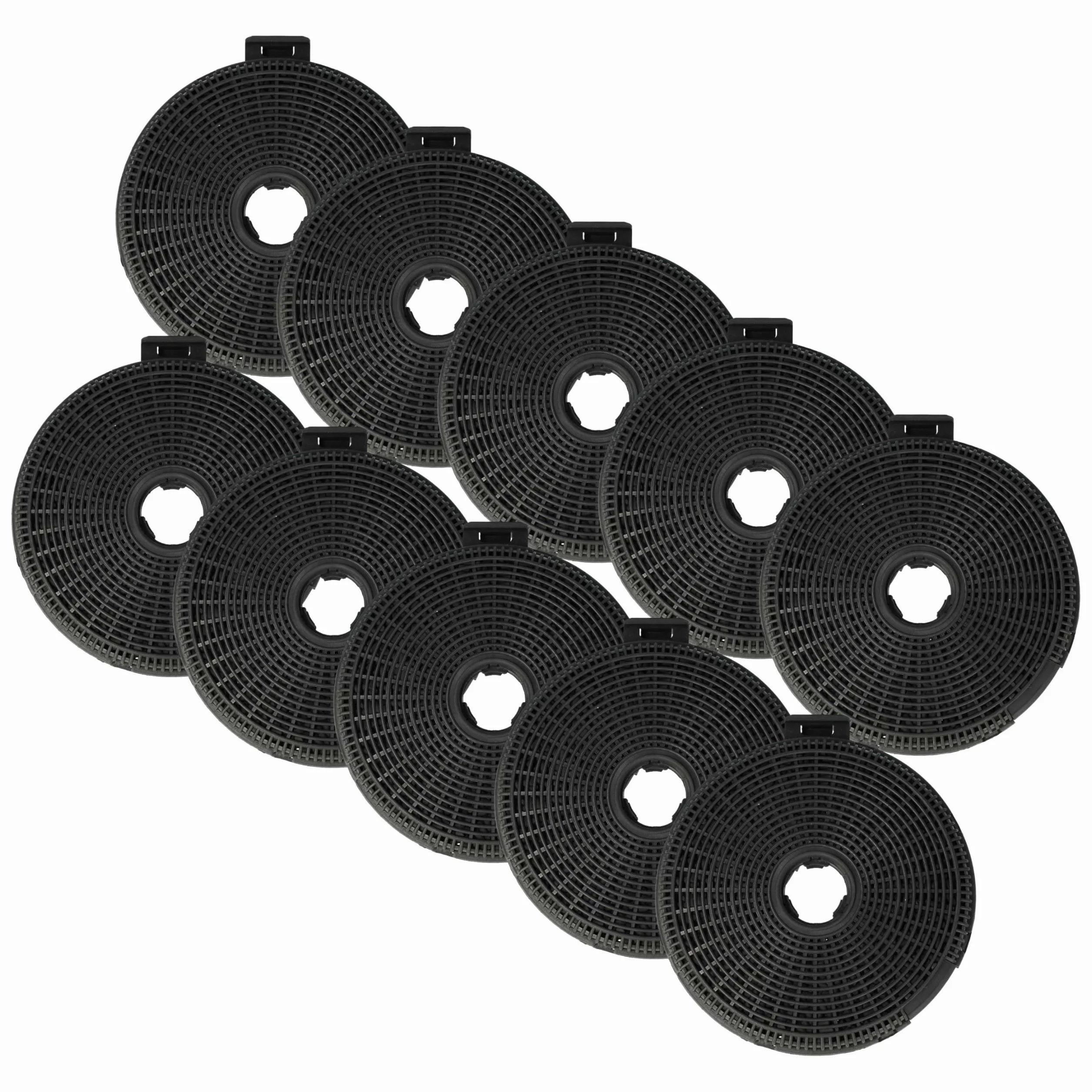 vhbw 10 x filtr z węglem aktywnym, zamiennik do Teka 40078254, 61801236, 61801262, D1C, D4C do okapu kuchennego - 20 cm