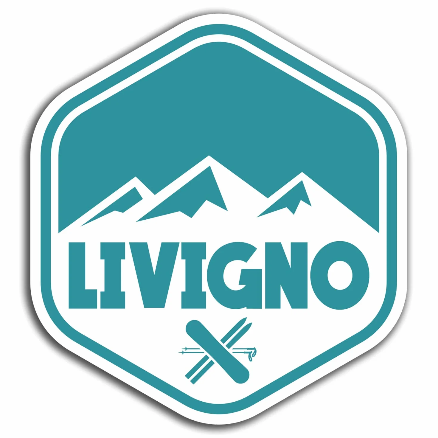 2 x 10 cm Livigno Włochy narty winylowe naklejki - naklejka podróżna na laptopa bagaż #23966 (10 cm wysokości)