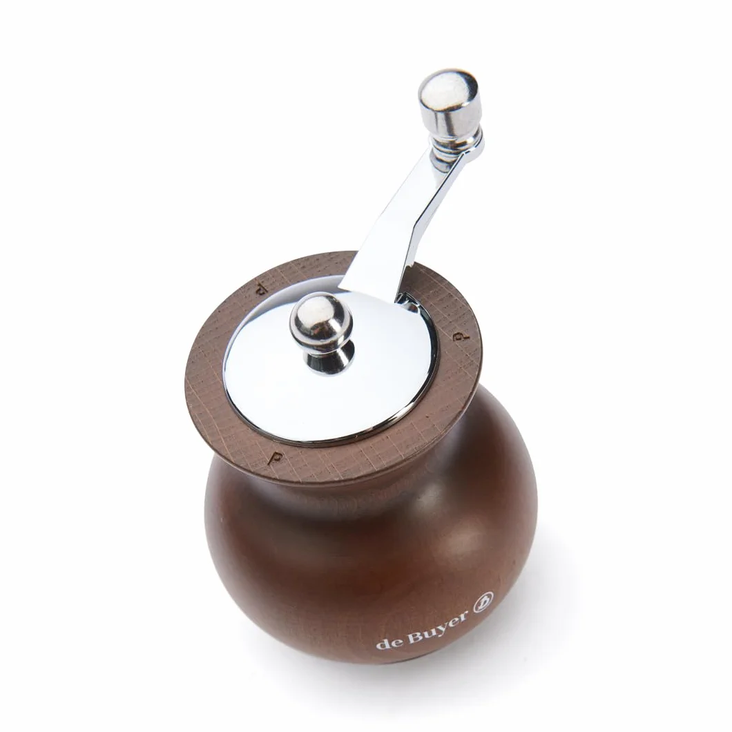 DE BUYER Mecanisme Metal Poivre P292.070202 młynek do pieprzu Boogie ciemny, 7 cm, drewno bukowe