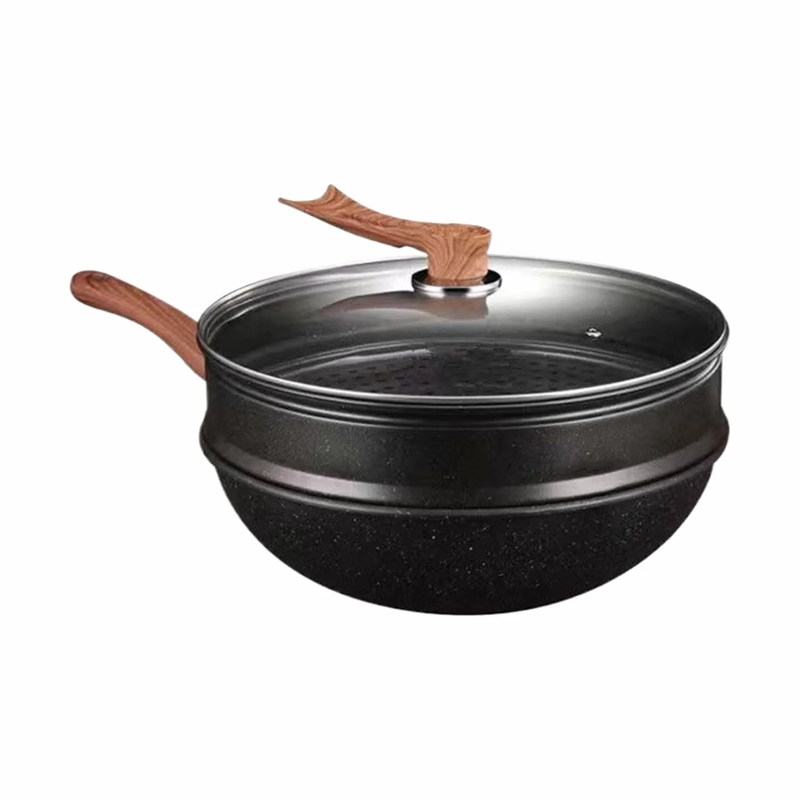 Woki Nieprzywierające Nieprzywierające Patelnie Stir-Fry I Sauté | Głęboka Patelnia Nieprzywierająca Z Pokrywą Do Pieczenia Naleśniki Akcesoria Kuchenne Rybny Kuchnia