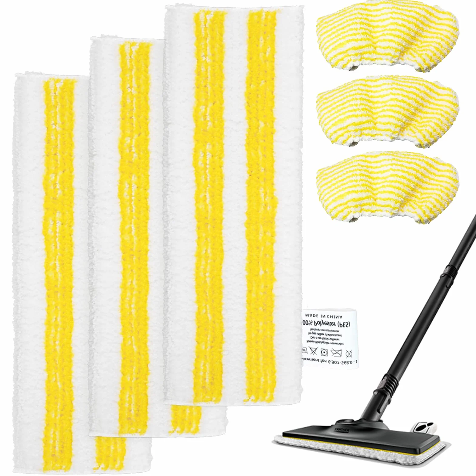 Zestaw 6 mikrofibrowych ściereczek Muyohix do parownic Kärcher EasyFix SC1, SC2, SC3, SC4, SC5, części zamienne do parownic Kompatibel z Kärcher, 3 dysze do podłóg i 3 dysze ręczne