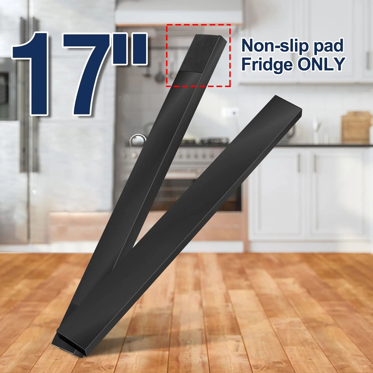 Czarny magnetyczny pasek na noże do lodówki - większy 43 cm dwustronny magnetyczny uchwyt na noże kuchenne ze stali nierdzewnej z haczykami na ścianę/lodówkę - mocny magnes na noże/stojak na noże