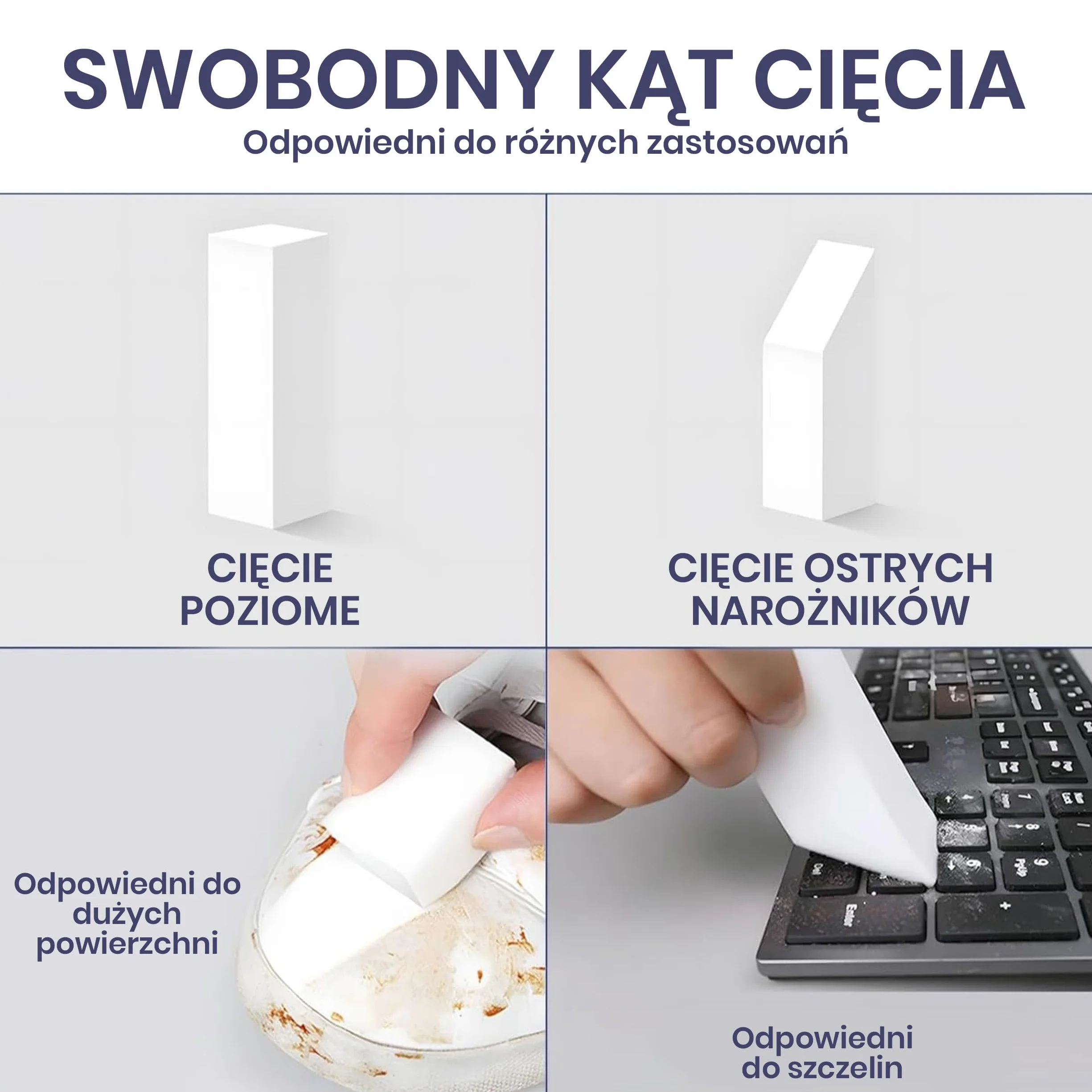 Abbey Białe Magiczne Gąbki - 10 Sztuk | Gąbki Czyszczące Z Melaminy Do Usuwania Plam I Zabrudzeń | Gąbka Bez Chemikaliów Do Kuchni, Łazienki, Ścian, Podłóg, Naczyń I Zadrapań