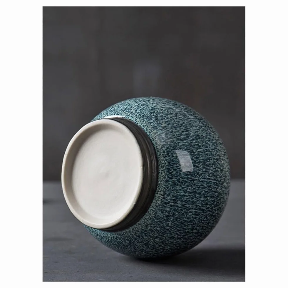 Puszka na herbatę, Pojemnik na herbatę do wymiany w piecu Ceramiczny średni pojemnik przechowywania, szczelnie zamknięty, zielony, czarny, luźny zestaw świeżych liści(Blue)