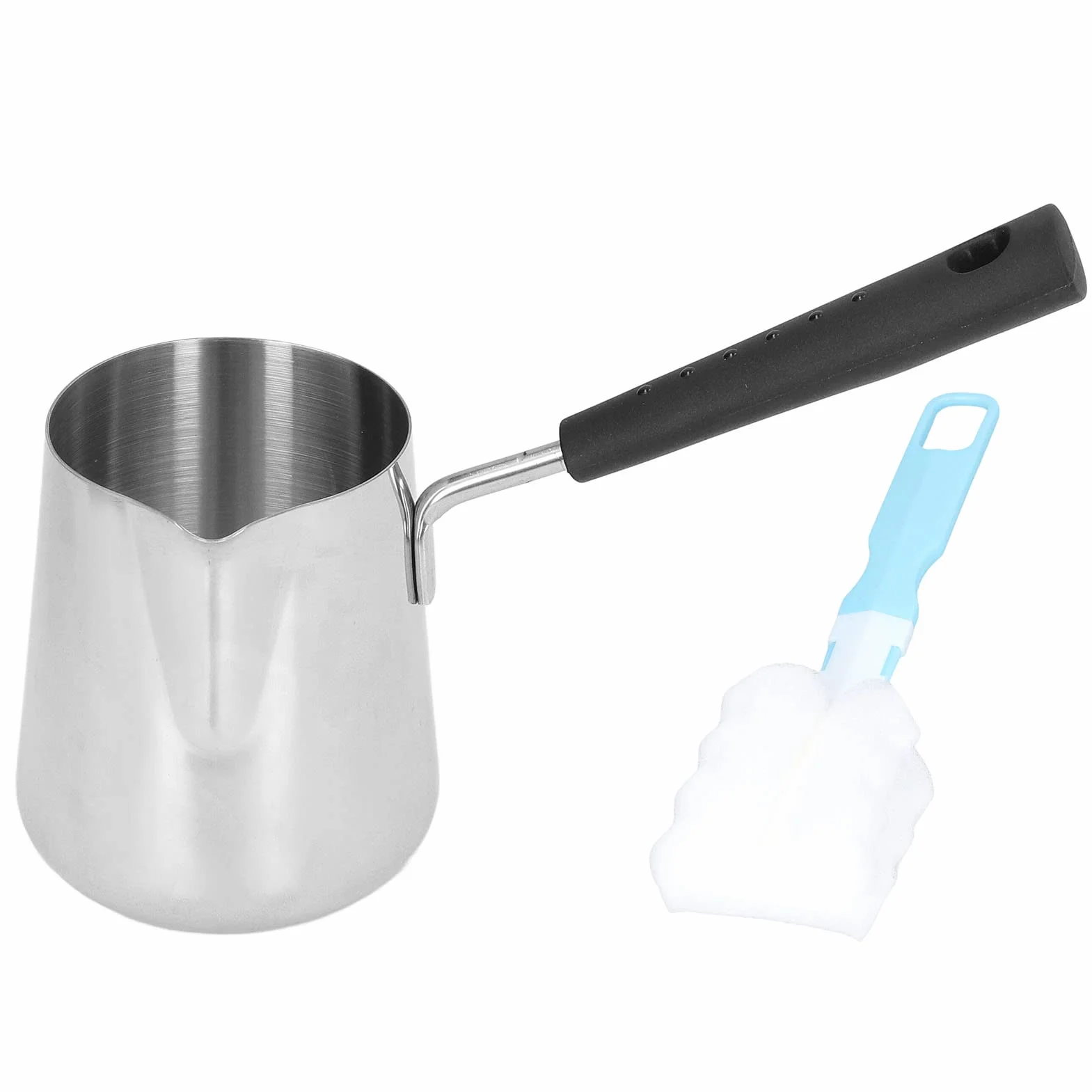 Generic Turecki Garnek do Kawy, Cieplejszy Garnek do Mleka Cieplejszy do Kawy z wylewką 350 Ml Stali Nierdzewnej Ogrzewanie na Gorące Mleko, Kawa Turecka, Podgrzewany Sos