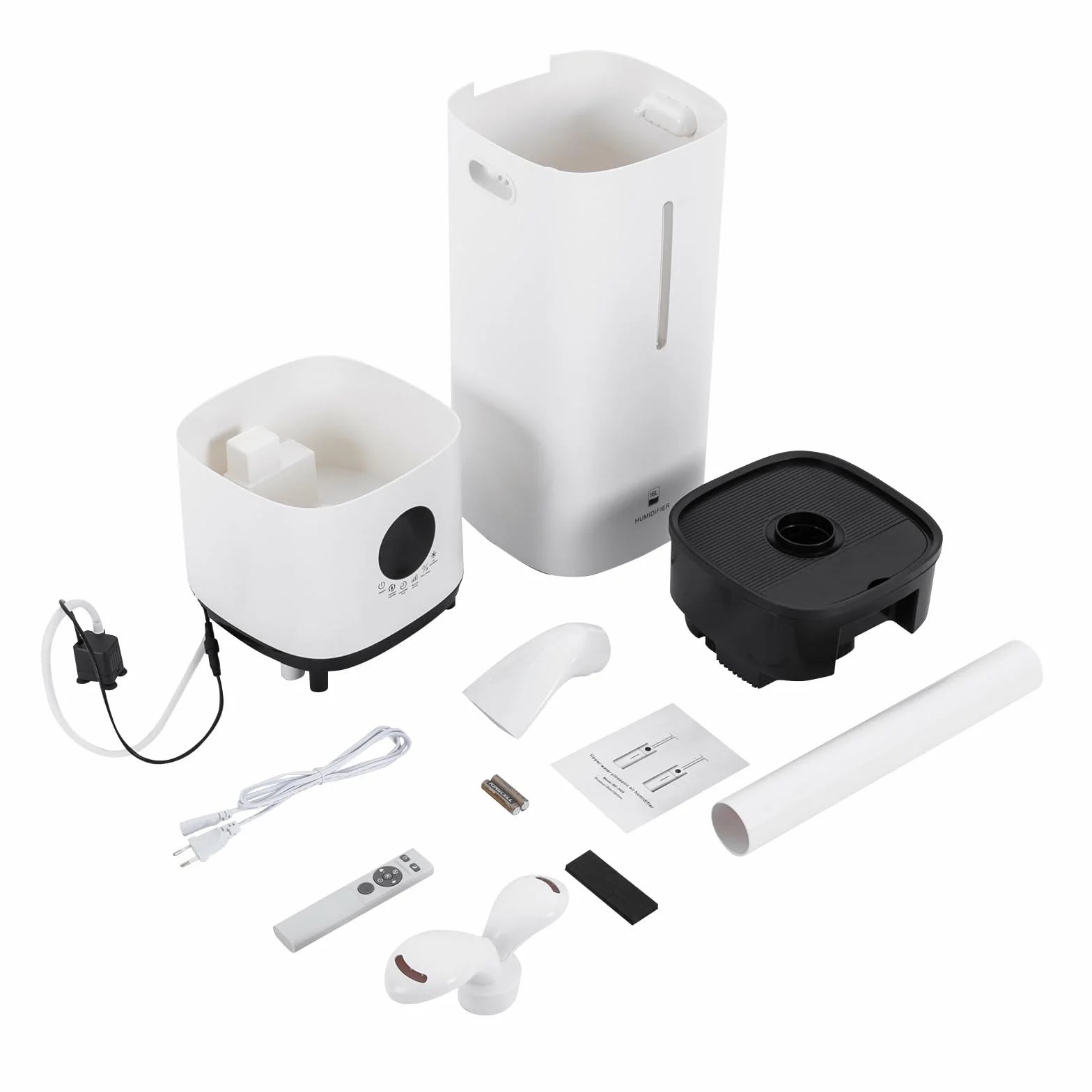 Nawilżacz powietrza do dużych pomieszczeń, wypełnienie górne 16 l, ultradźwięki, ekran LED, timer 1-12 h, regulowana wilgotność powietrza, zastosowanie powierzchni 30-100 m², biały