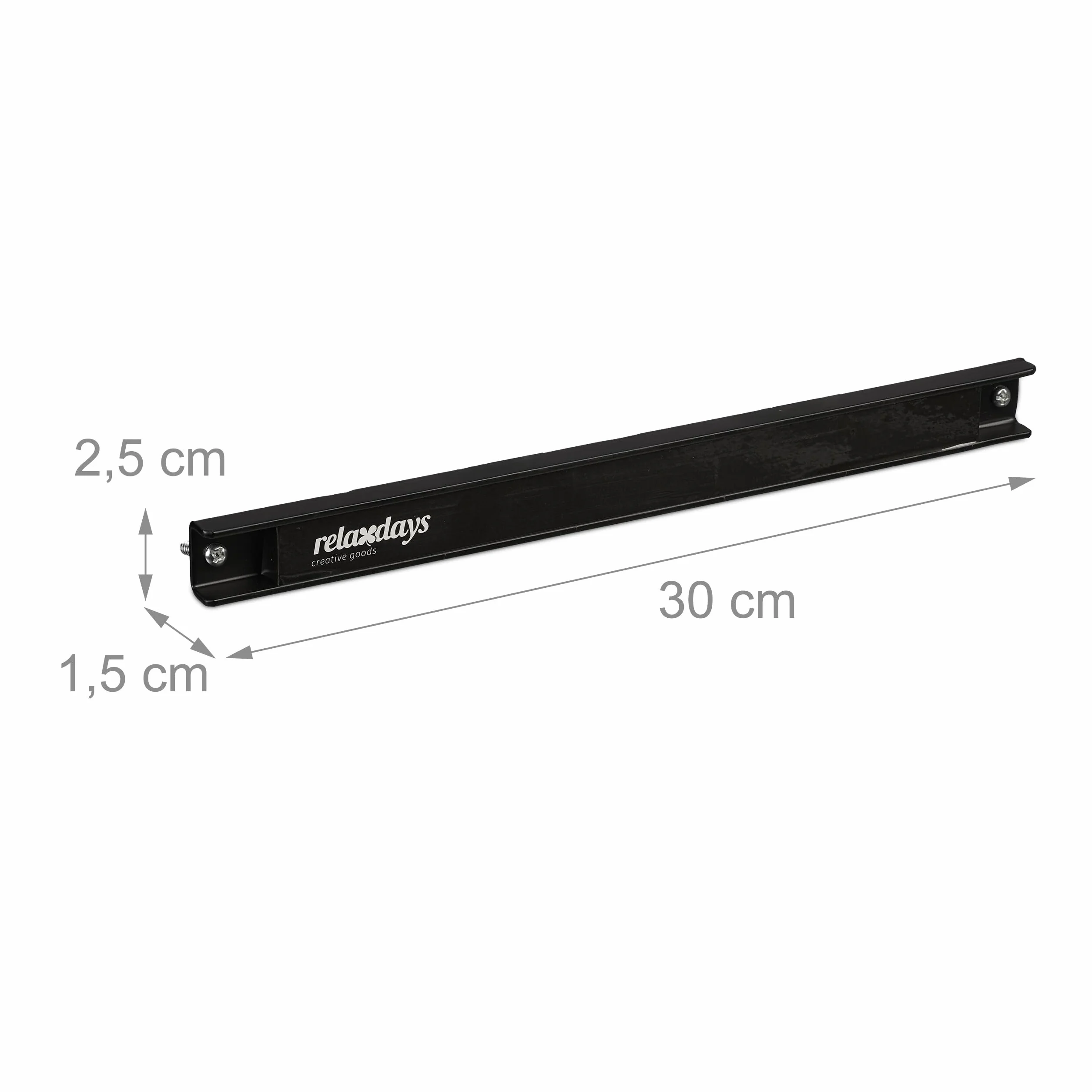 Relaxdays Listwa magnetyczna zestaw 3 sztuk, każda o długości 30 cm, stal, uchwyt na noże do narzędzi i noży, śruby do ściany, kolor czarny