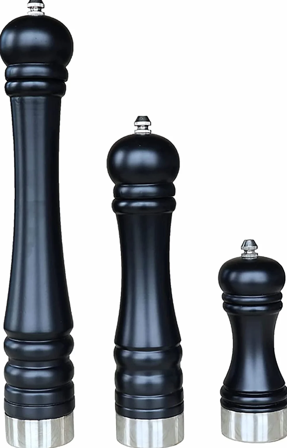 Młynek do pieprzu czarnego, młynek do pieprzu soli morskiej, fantazyjny uchwyt Teppanyaki, ceramiczny rdzeń szlifierski z litego drewna, regulowana grubość - 3 szt