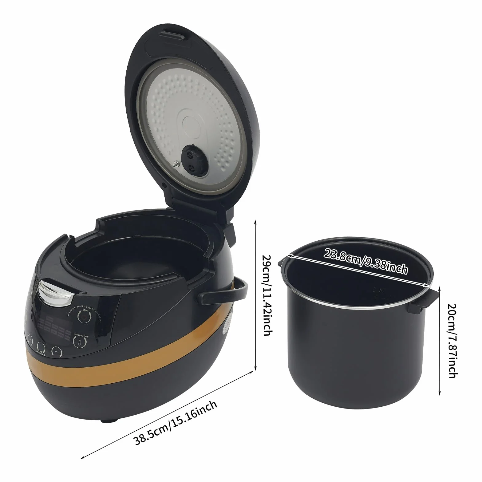Komercyjna kuchenka z perłami, 1200 W, 8 l, z perłami, tapioką, garnek do gotowania z wstępnie ustawionymi trybami i funkcją utrzymania ciepła, do tapioki, perły, sago, puddingu, galaretki, brązowego