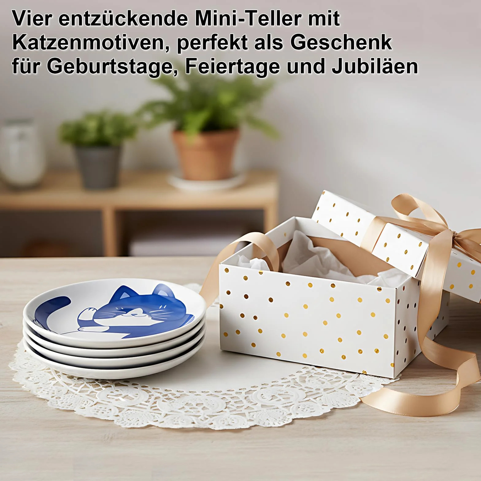 4 sztuki mini ceramiki, 10 cm, słodkie koty, sos sojowy, małe talerze ceramiczne z japońskim kotem, wspaniały prezent dla miłośników kotów, zestaw 4 wzorów