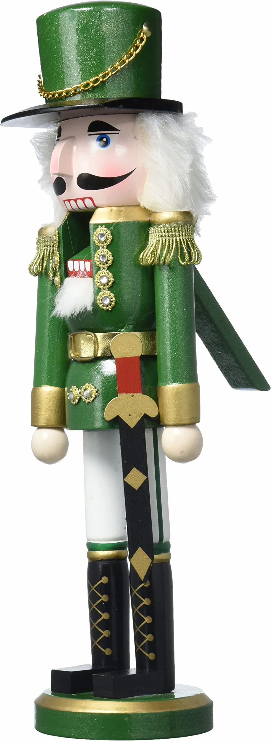 Dekohelden24 Dziadek Do Orzechów, Zielony Metalik, 35 cm