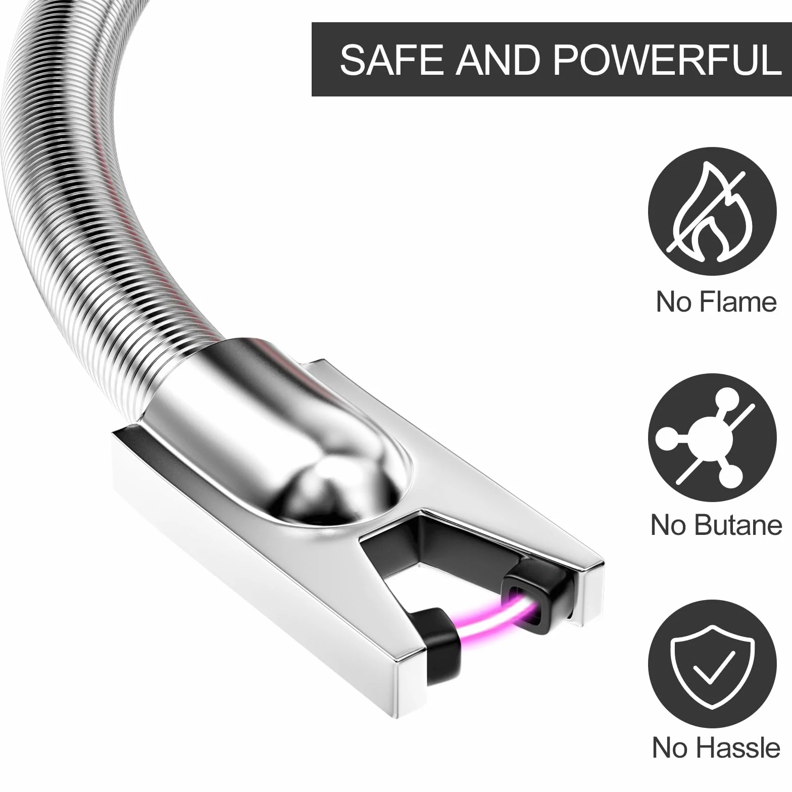 Newaner Elektryczna zapalniczka, Wodoszczelna, wiatroodporna, elastyczna szyjka 360°, do ponownego ładowania przez USB, do użytku na zewnątrz, na kempingu, w kuchni