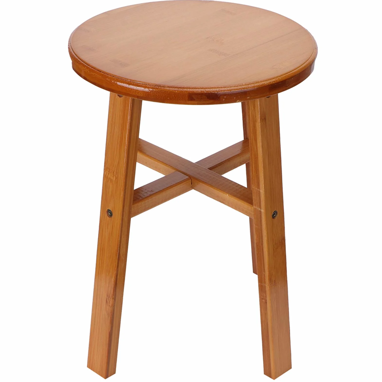 Escabeau En Bambou, Tabouret Portable En Bois Pour Enfants Et Adultses, Petit Tabouret En Bois Multifonctionnel Tabouret Court Pour Salle De Bains, Cuisine, Chambre(M-Stołek okrągły)