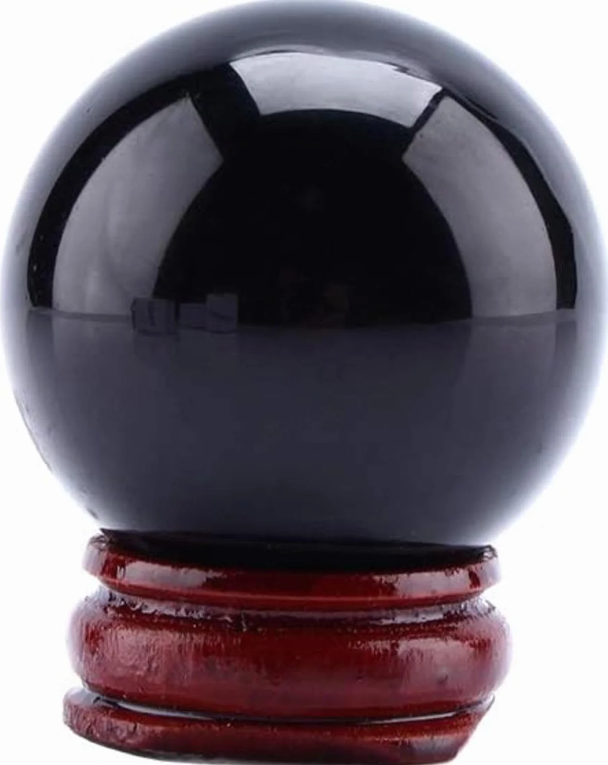 Naturalna Kryształowa Kula, Czarne Obsydianowe Kryształowe Kule Dekoracyjna Kula Wróżka Kula Wróżenia Z Drewnianym Stojakiem,obsidian ball-180mm