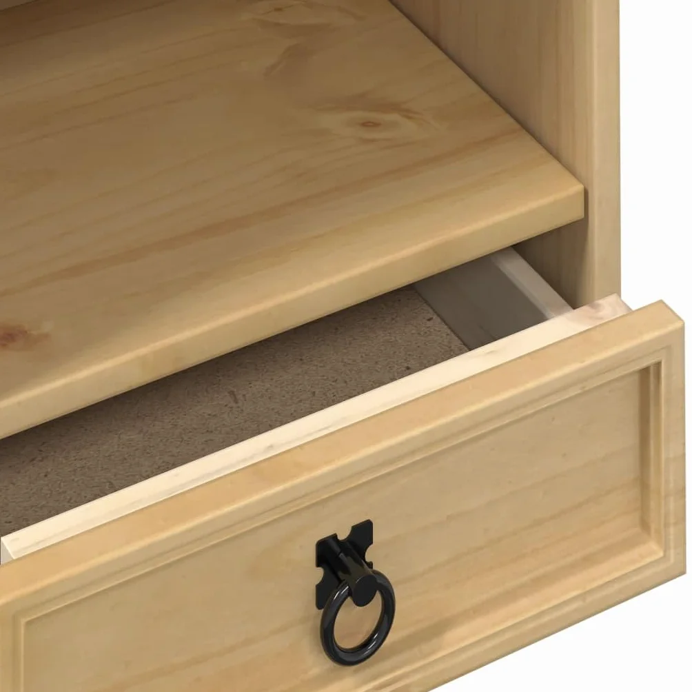 Générique Szafka na płyty CD 40 x 30 x 110 cm z litego drewna sosnowego, szafka do przechowywania płyt CD z szufladą i otwartymi przegródkami na DVD, wielofunkcyjna półka do biura lub sypialni