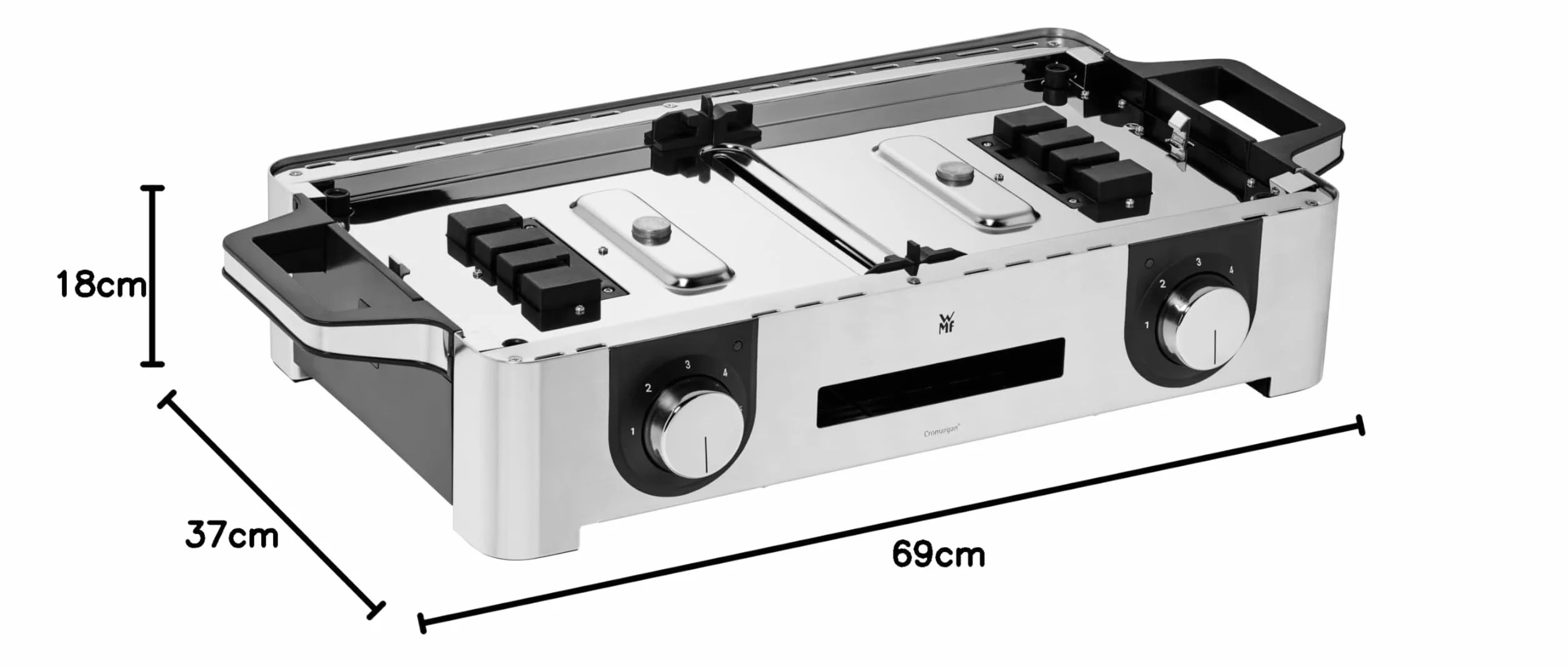 Wmf Compact Grill Elektryczny, Czarny/Srebrny, 28 x 50 cm
