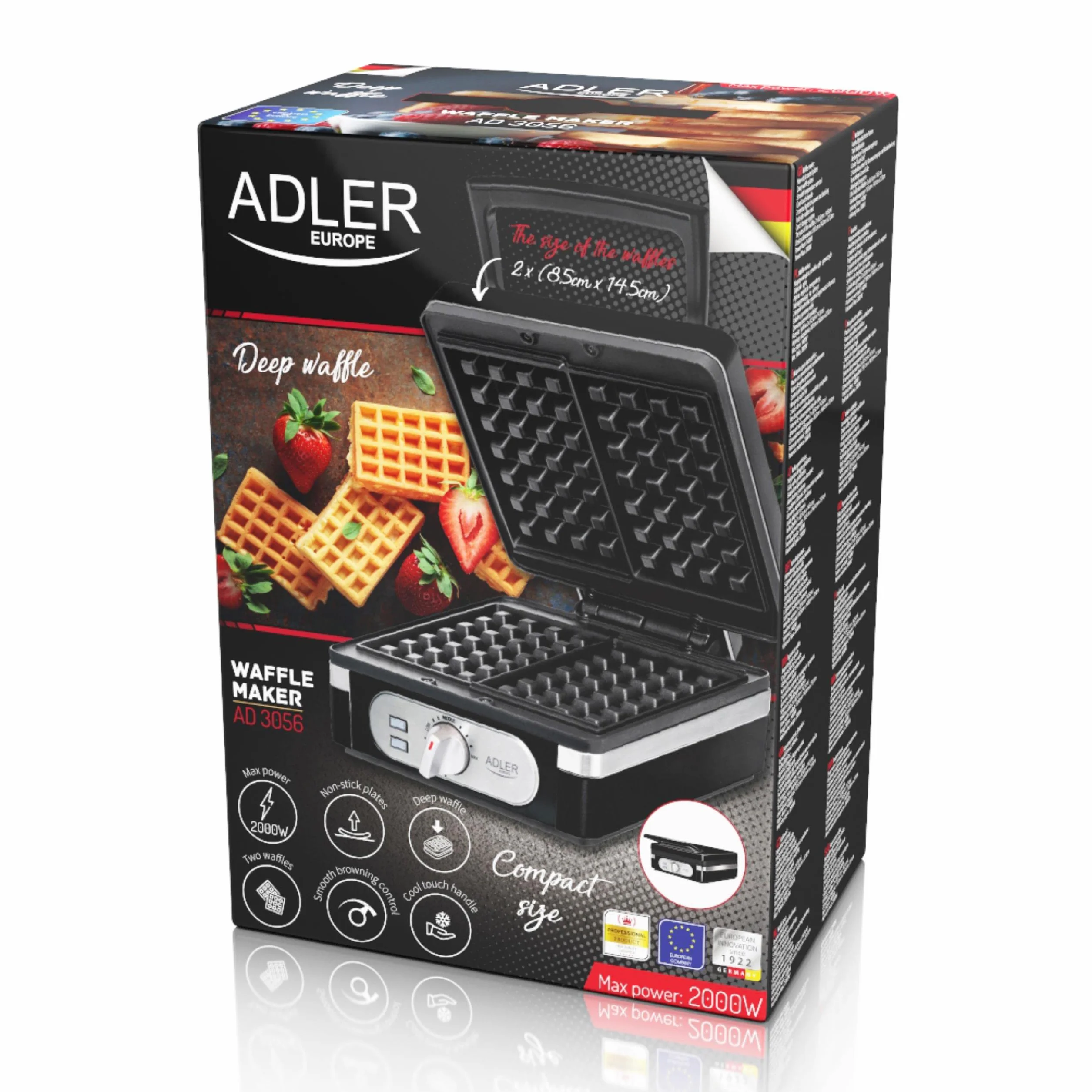 Adler Europe Ad 3056 Gofrownica Czarny 2.4 kg