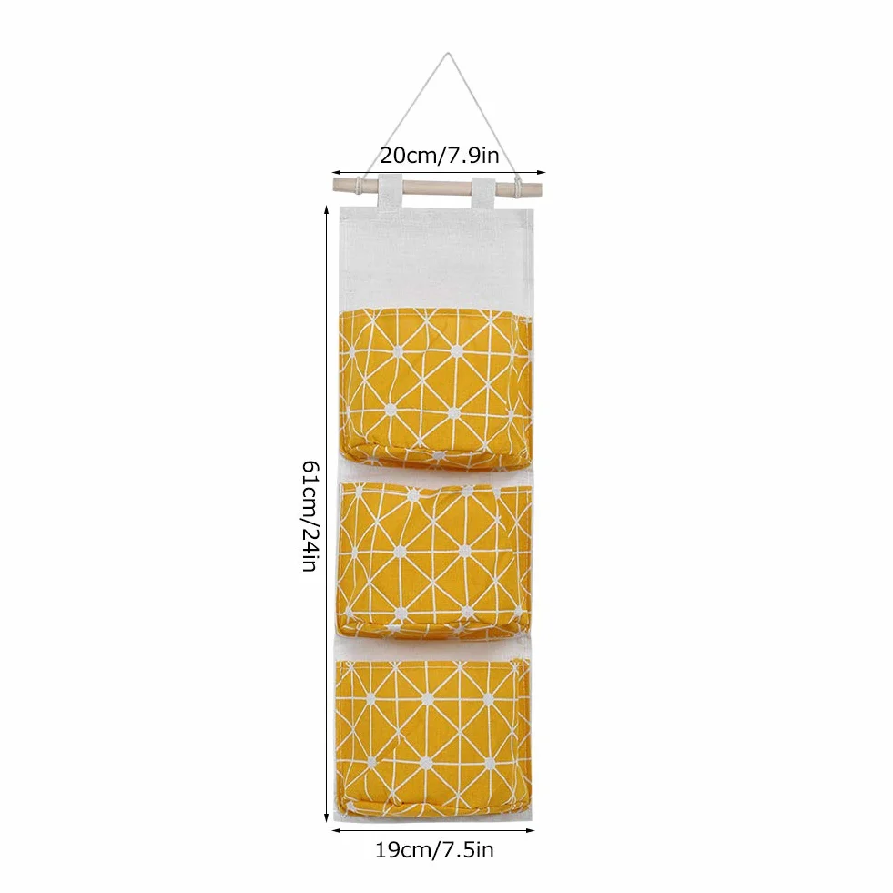 Szafa na ścianę wisząca z kieszeniami 2pcs do sypialni łazienki YELLOW