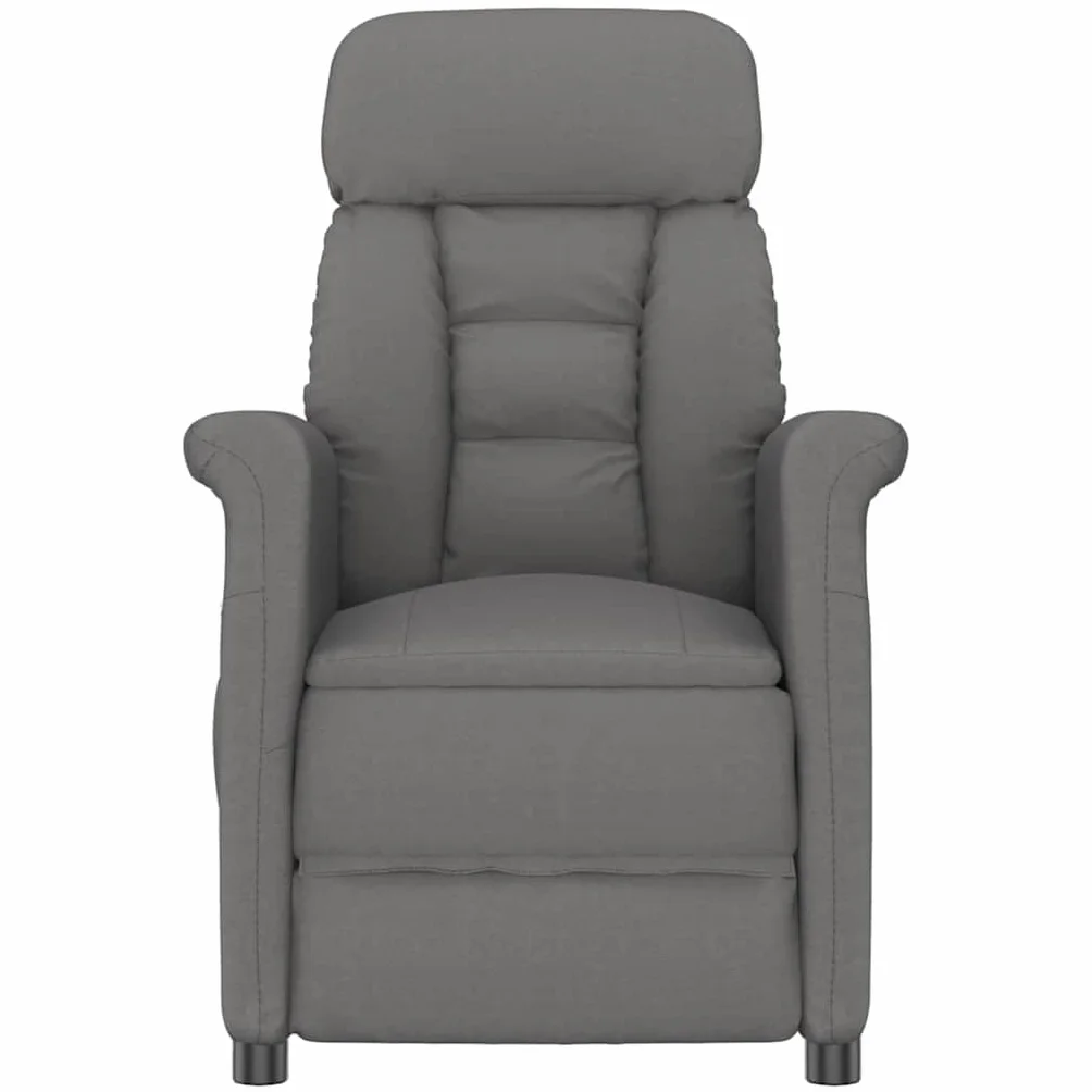 Fotel ciemnoszary, 96,5 x 70,5 x 95 cm, z mikrofibry, odchylany, ergonomiczny, do salonu, sypialni, fotel do czytania, wygodne siedzisko