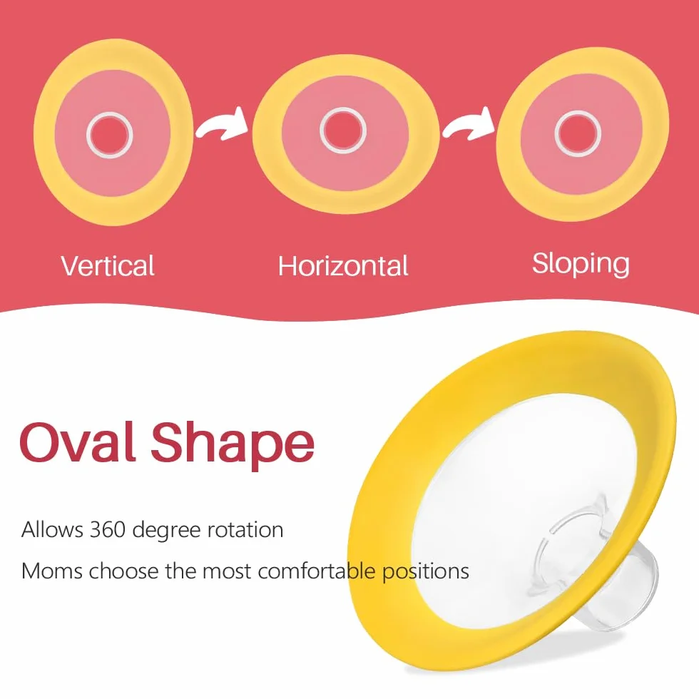 Kołnierze owalne, osłony 19 mm, kompatybilne z pompkami Medela, części zamienne do pompki w stylu, Symphony, Swing Maxi, Harmony i Personalfit Flex–laktator (19 mm)