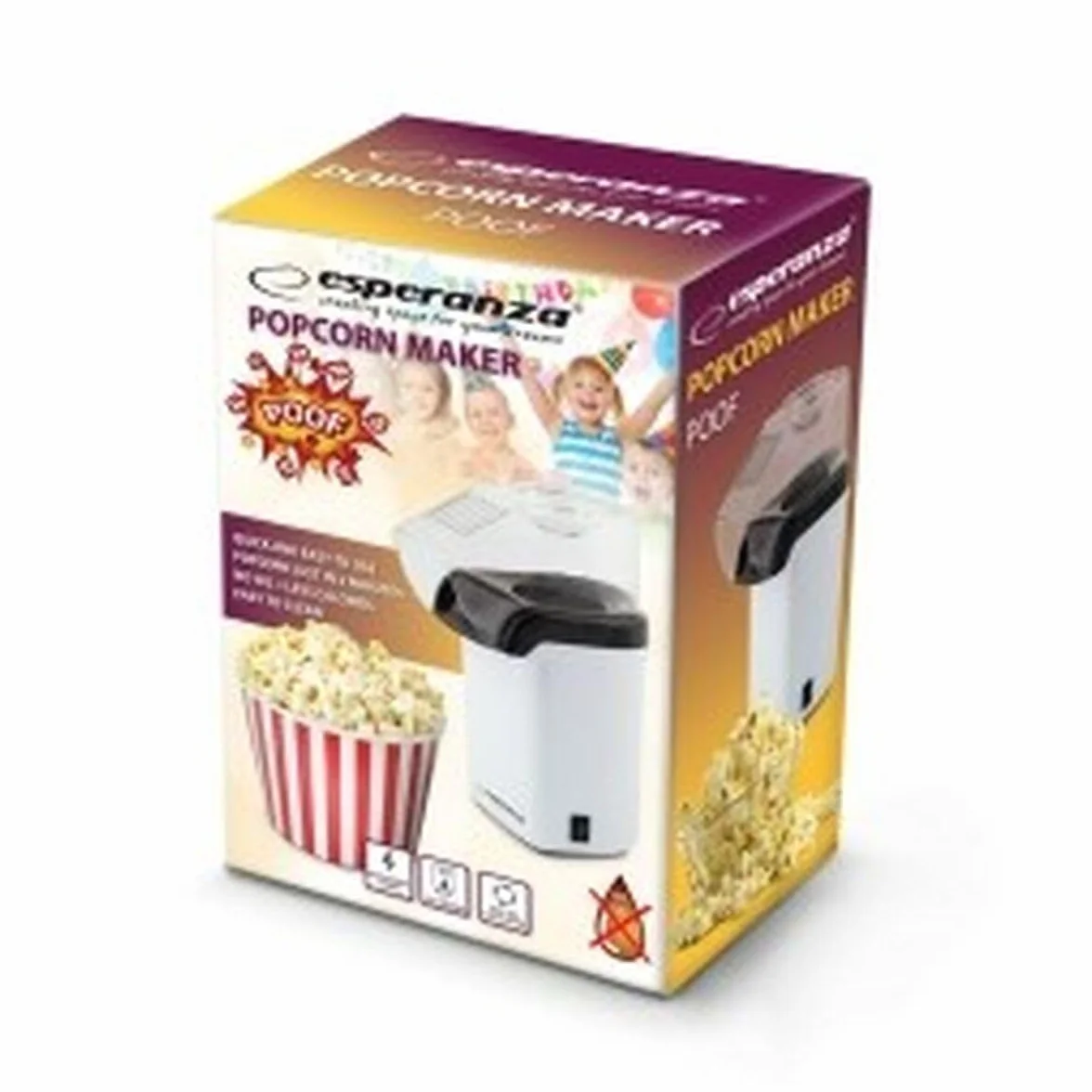 Esperanza EKP005W maszyna do popcornu czarny, biały 0,27 l 1200 W