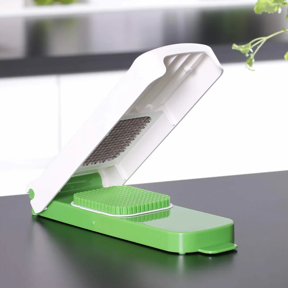 Alligator Oryginalna krajalnica do cebuli warzyw i owoców z kolektorem - super ostre ostrza ze stali nierdzewnej 6 x 6 mm - 2 lata gwarancji