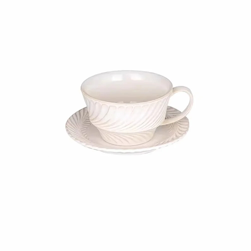 Kubek do kawy Retro kubek do kawy i spodek zestaw do użytku domowego Średniowieczny kubek na mleko ceramiczny popołudniowy kubek na herbatę zastawa stołowa kubek na mleko kubek do kawy