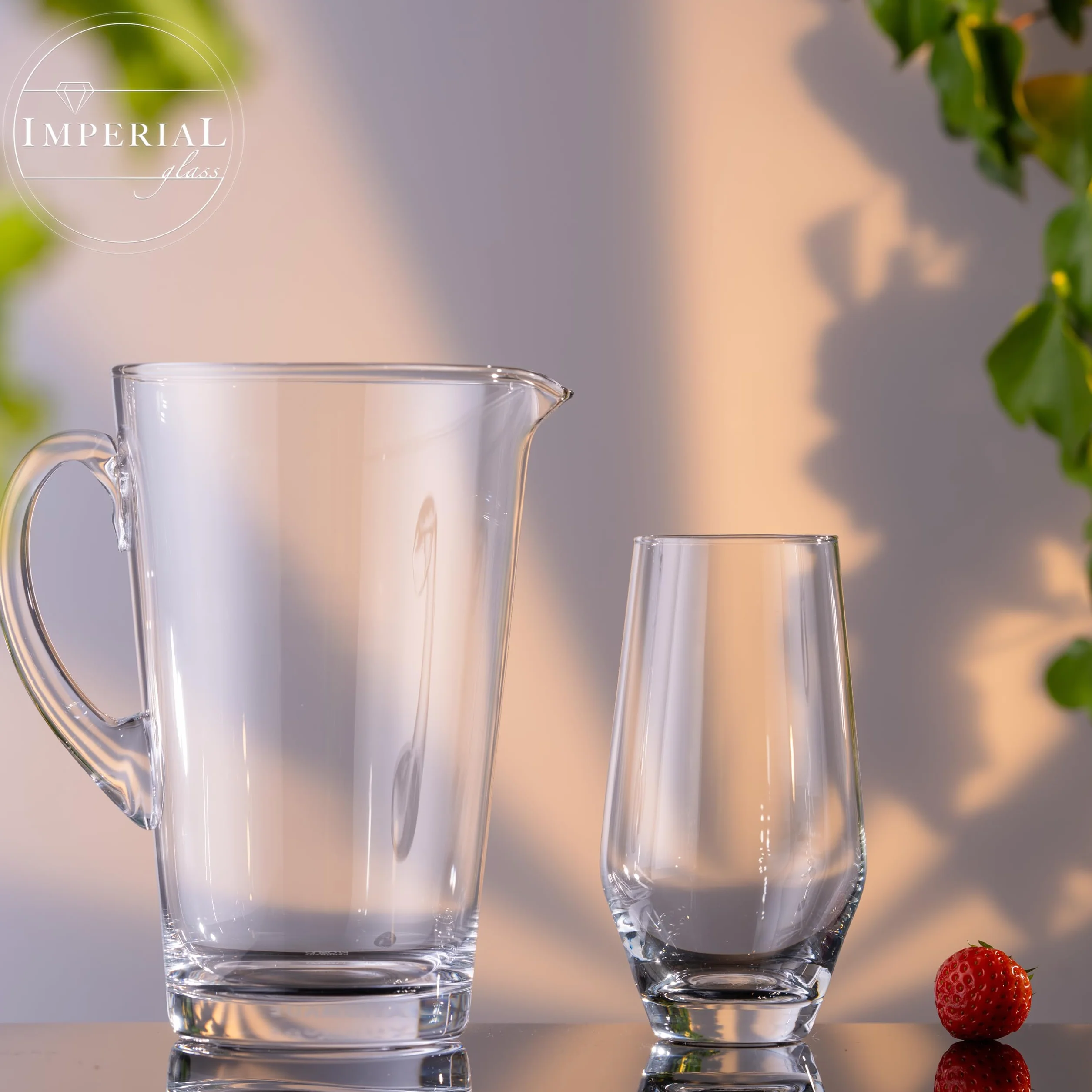 IMPERIAL zestaw karafek i szklanek do picia ze szkła kryształowego "Rom" – 1 karafka 1680 ml + 6 szklanek 520 ml – ręcznie wykonana