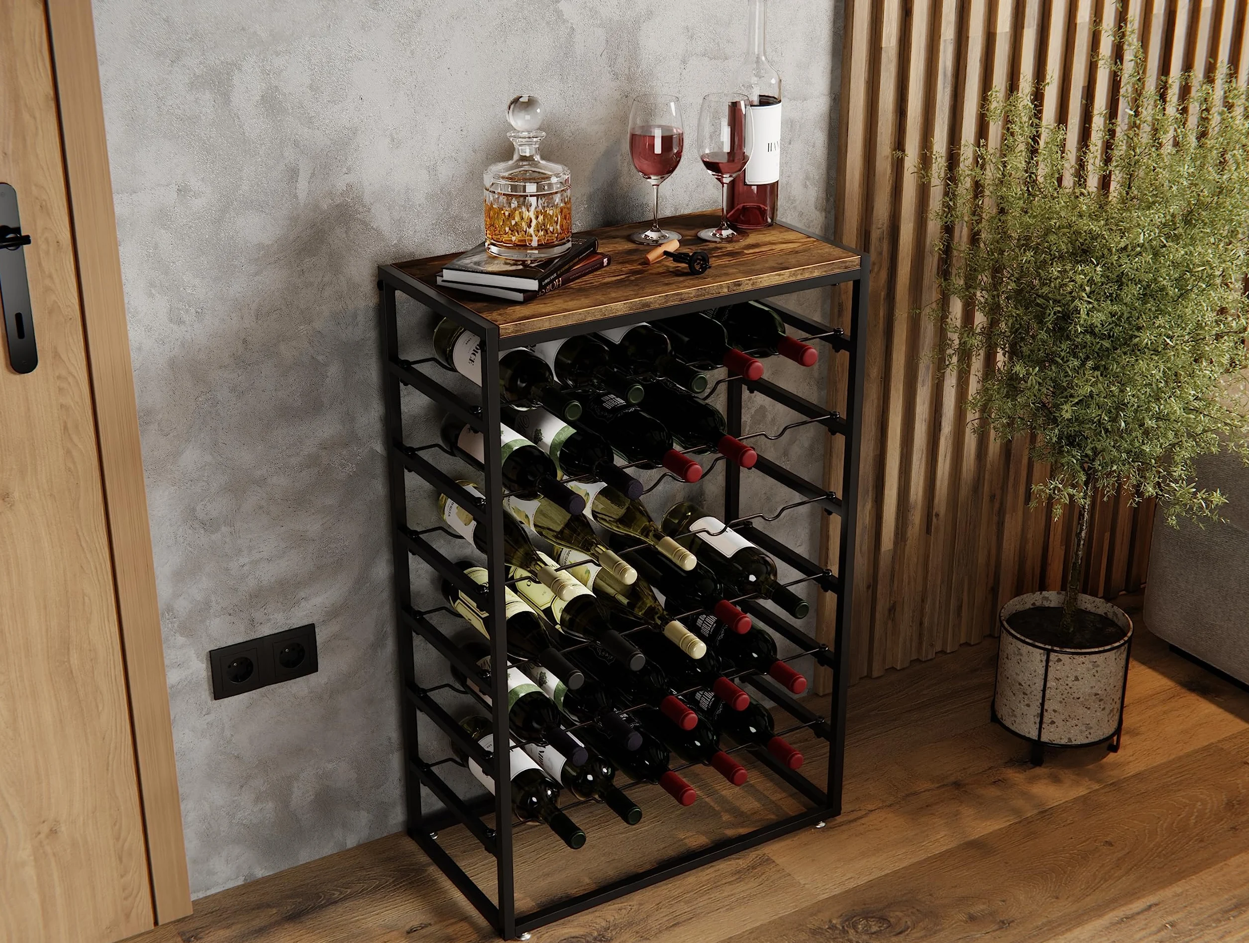 Lenmar, regał na wino z metalu, do 30 butelek, wytrzymałe przechowywanie (LOFT 2-30)