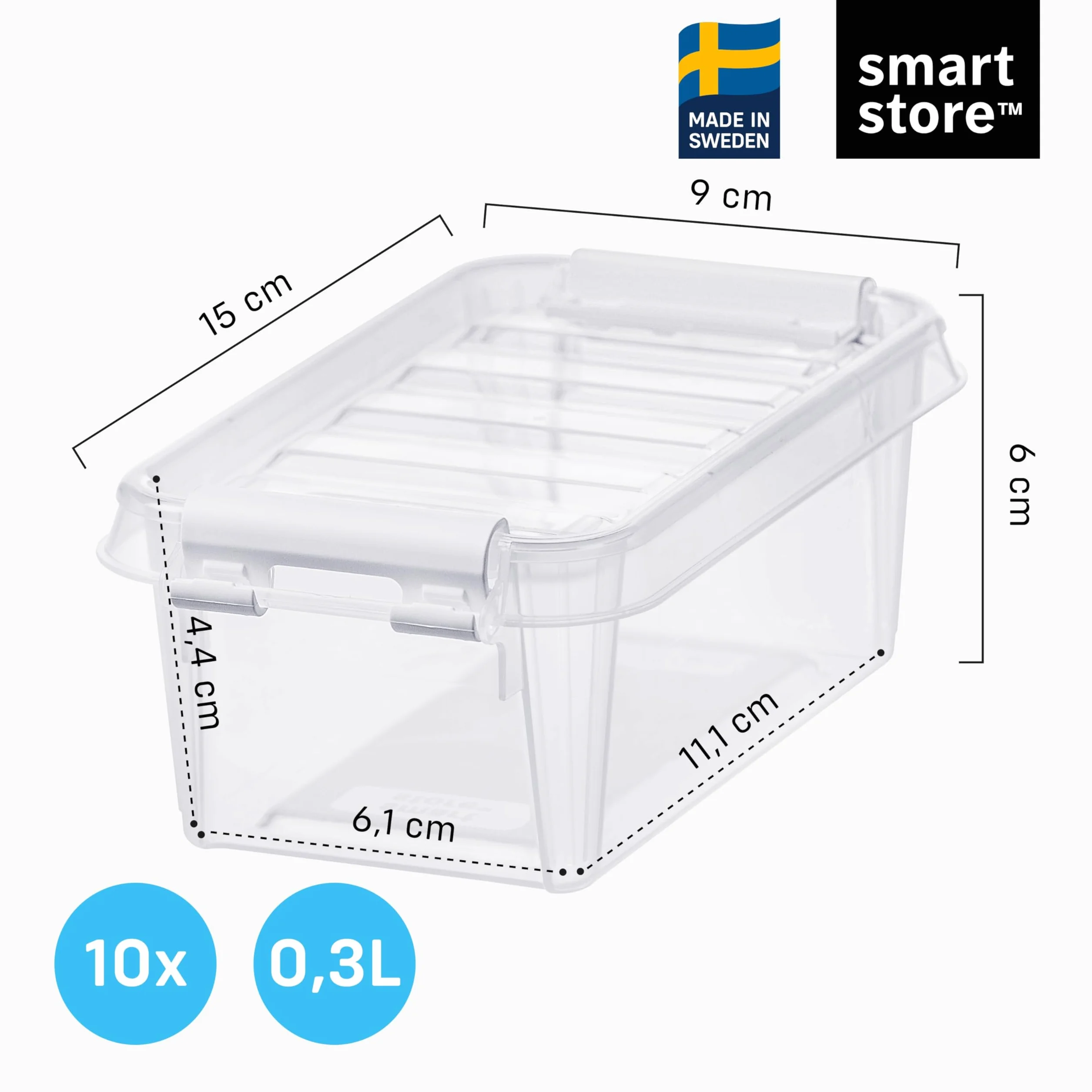 SmartStore Małe plastikowe pudełka do przechowywania 0,3 l zestaw 10 sztuk przezroczyste
