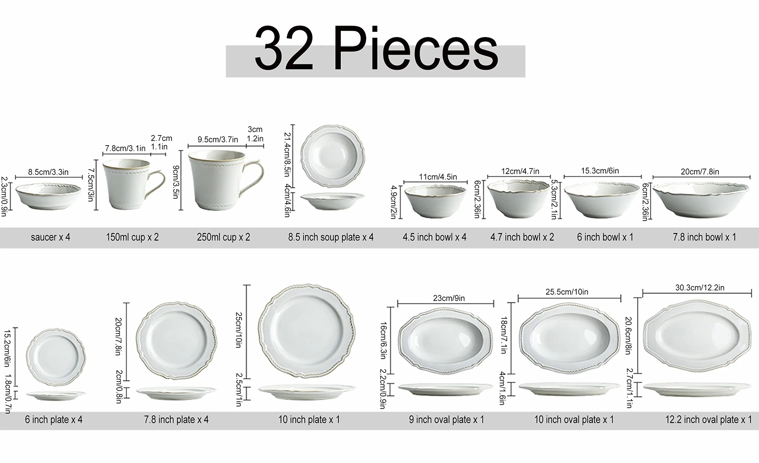 32-częściowy porcelanowy zestaw zastawy stołowej w stylu pałacowym eleganckie talerze kuchenne i miski kompletny ceramiczny zestaw do jadalni do domu stylowa zastawa stołowa do rozrywki i codziennego