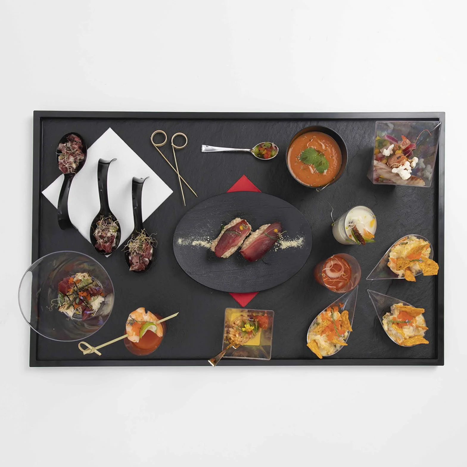 MAXI PRODUCTS 50 szt. Łyżka do cateringu łza kolor przezroczysty - 10,1 x 5 cm, z tworzywa sztucznego do recyklingu, catering, specjalne artykuły spożywcze, wydarzenia, degustacja, food trucks -