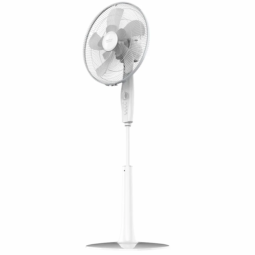 Cecotec EnergySilence 1010 ExtremeFlow wentylator stojący z timerem, 60 W, 10 łop, wydajny, oscylujący, cichy, 3 prędkości, ściemniany, miedziany silnik, biały