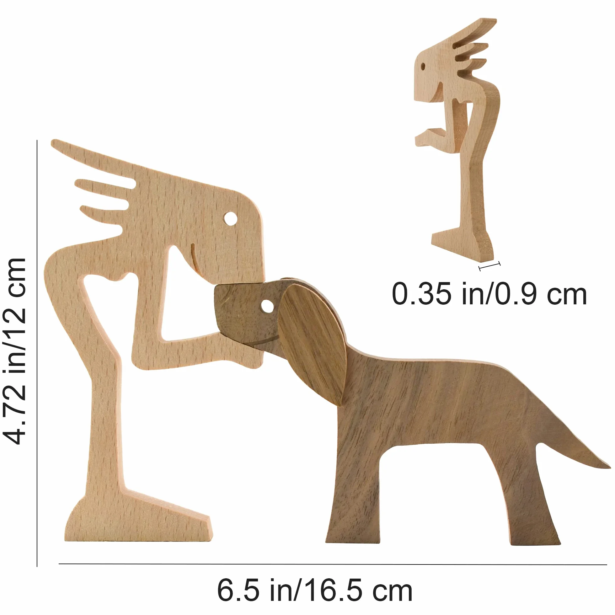 Drewniane figurki psa, ręcznie rzeźbione, drewniana rzeźba psa, ludzka, statuetka, ręcznie robione, akcenty, rzemiosło, drewniana ozdoba, stojąca dekoracja stołu, ozdoba do dekoracji domu
