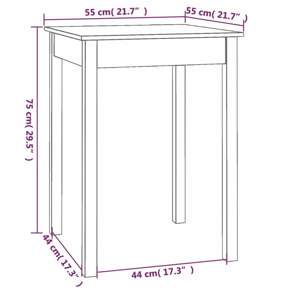 Générique Okrągły stół z litego drewna sosnowego 55x55x75 cm | Stabilna rama, solidna góra, dołączony uchwyt ścienny, instrukcja montażu w zestawie, uniwersalne zastosowanie