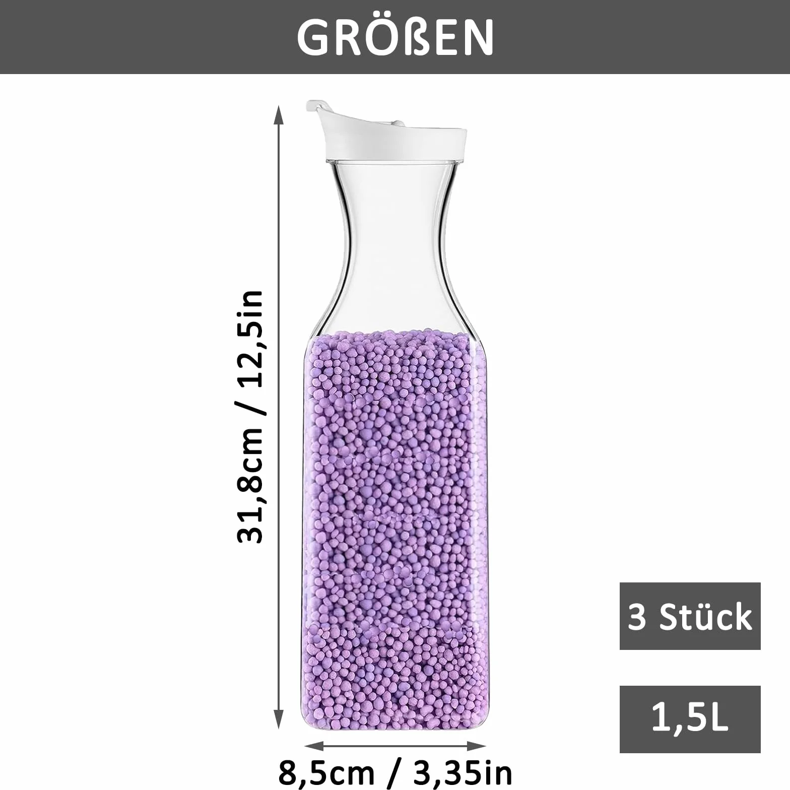 Pudełko do przechowywania środków piorących, 3 sztuki środków piorących, pojemnik na proszek do prania 1,5 l, do stosowania w detergentach, płynnych środkach piorących i perełkach zapachowych