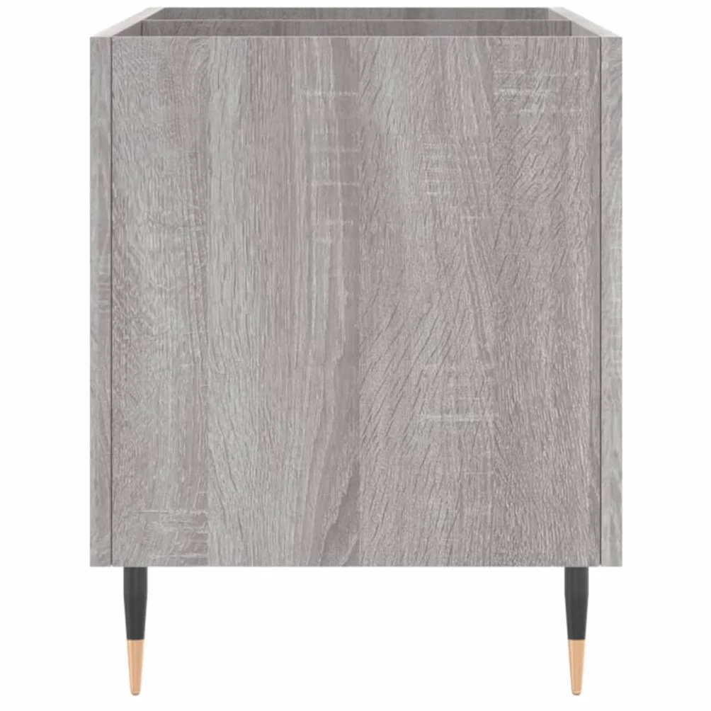 Sonoma szafka panelowa, szara, 74,5 x 38 x 48 cm, materiał drewnopochodny z żelaznymi nogami, do salonu i miłośników muzyki, miejsce do przechowywania płyt LP, zarządzanie kablami, stabilne
