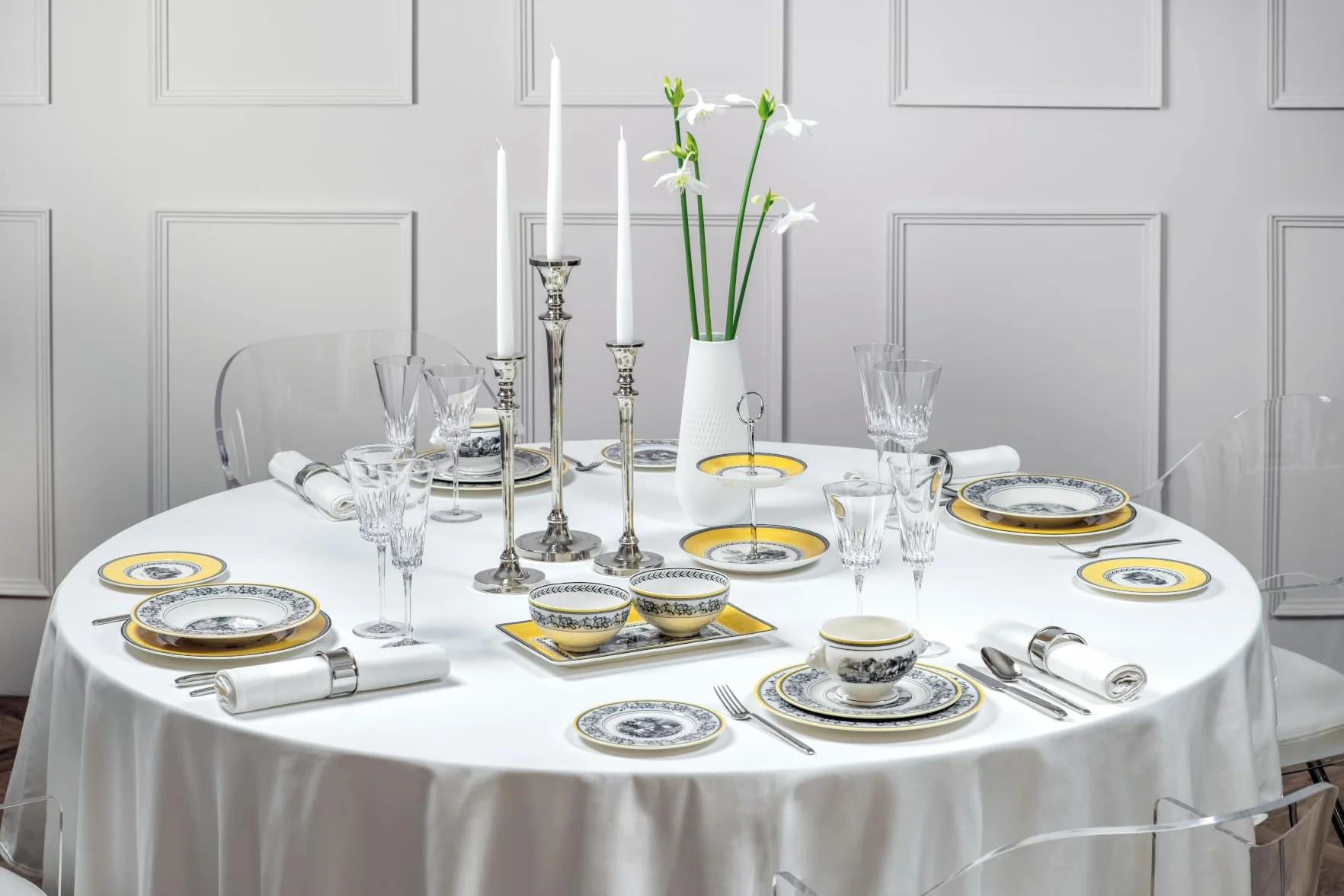 Villeroy & Boch Audun Ferme okrągła miska na warzywa, 18 cm, porcelana premium, biała/szara