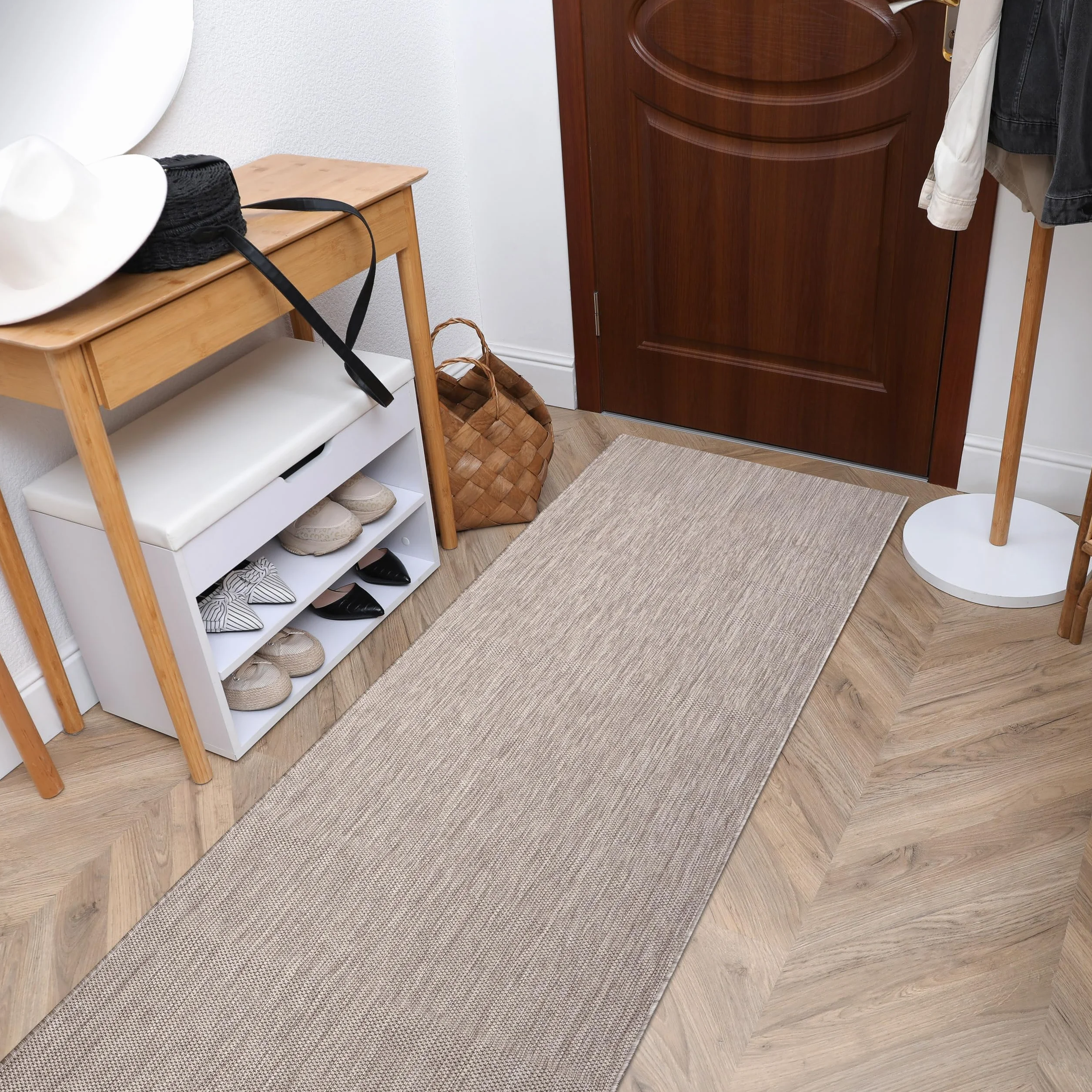 Bieżnik SISAL SION Melange płasko tkany, beżowy, 100 x 400 cm