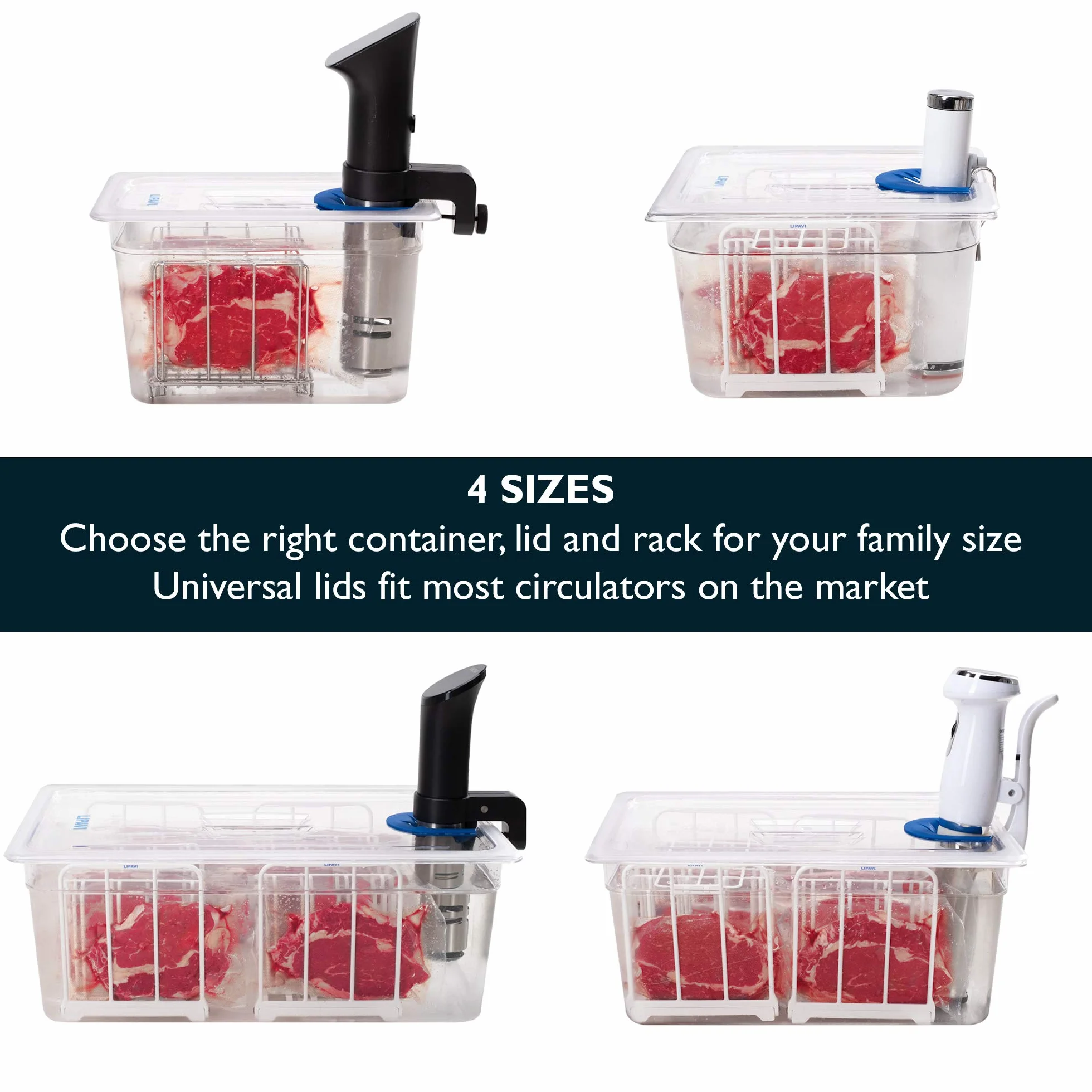 LIPAVI Model C10L-UNIR - Universial Sous Vide Lid for LIPAVI C10 12 quarts Container.