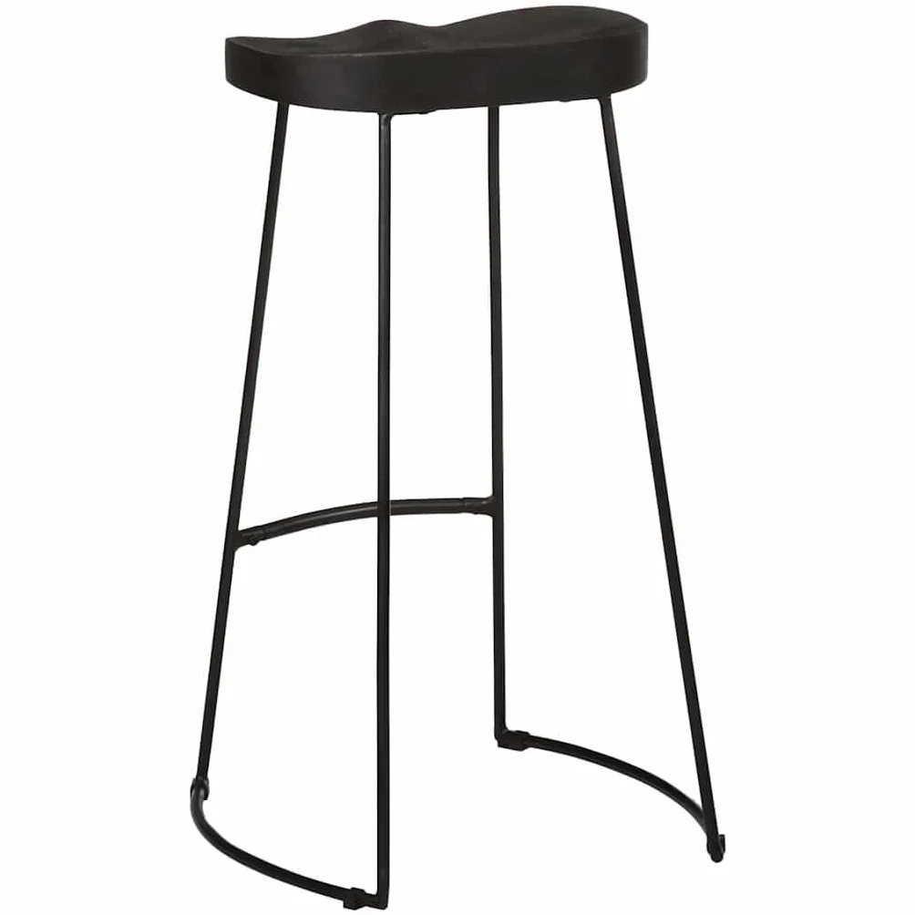 vidaXL Hokery barowe 2 szt. Czarny 45x40x78 cm Drewno lite Mango, krzesło, hoker kuchenny, krzesło bistro, hoker śniadaniowy, krzesło barowe